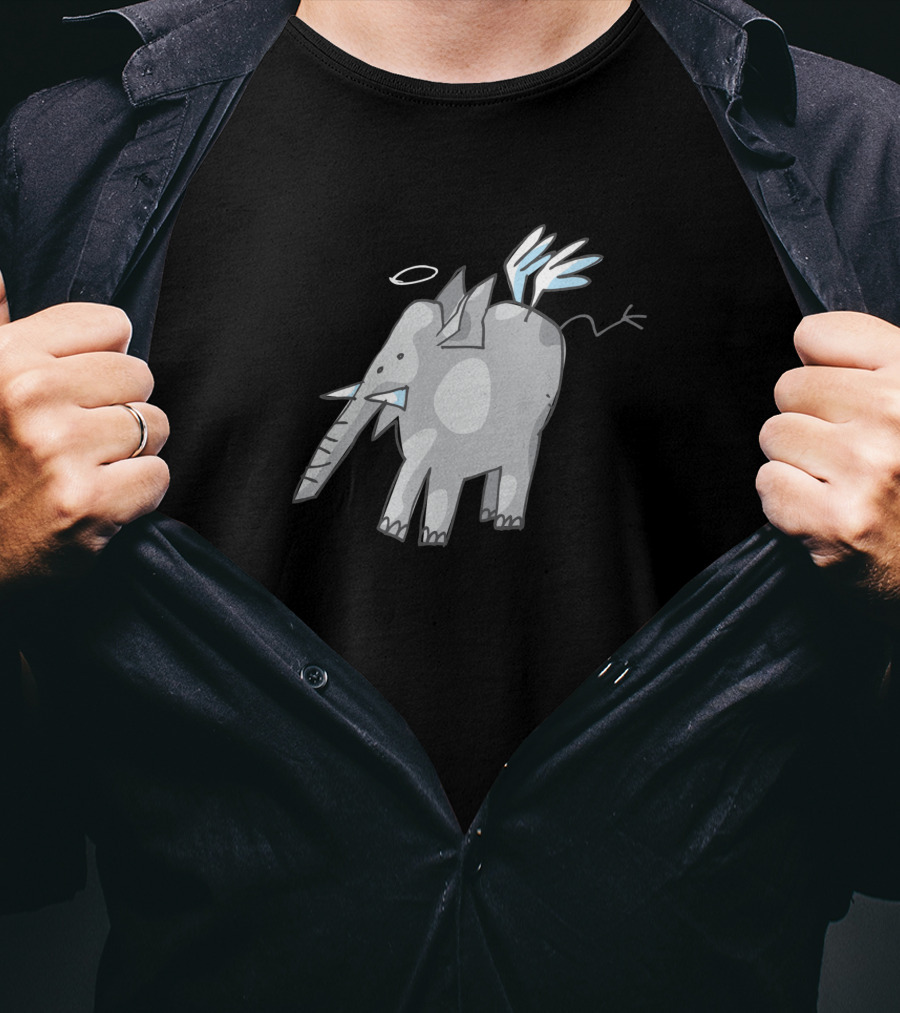 Angelphant 4047 Wings And Halo Elephant T-Shirt