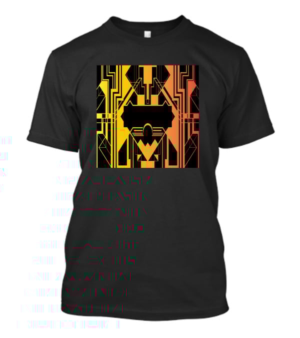 Ar Deco Geometric 444595 Black Orange Yellow T-Shirt