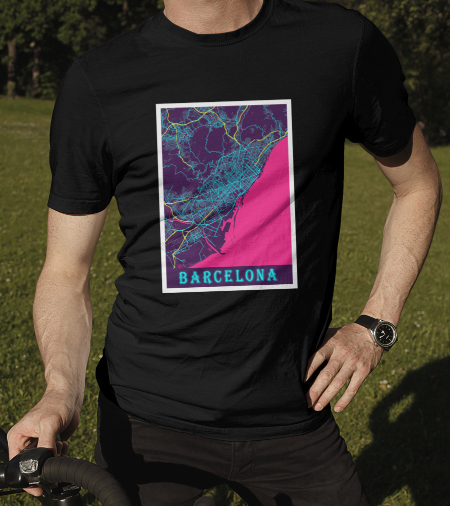 Barcelona Neon City Map 1670368 T-Shirt
