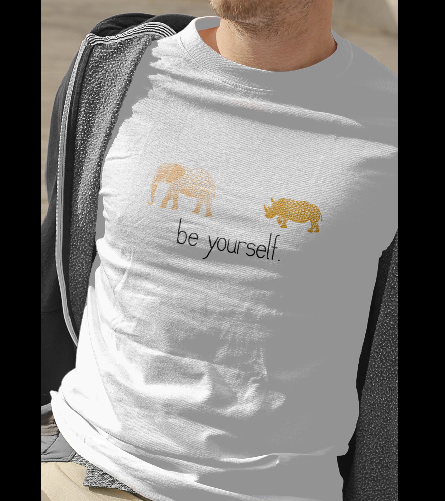 Be Yourself Elephant Giraffe Rhino Pattern 489594 T-Shirt