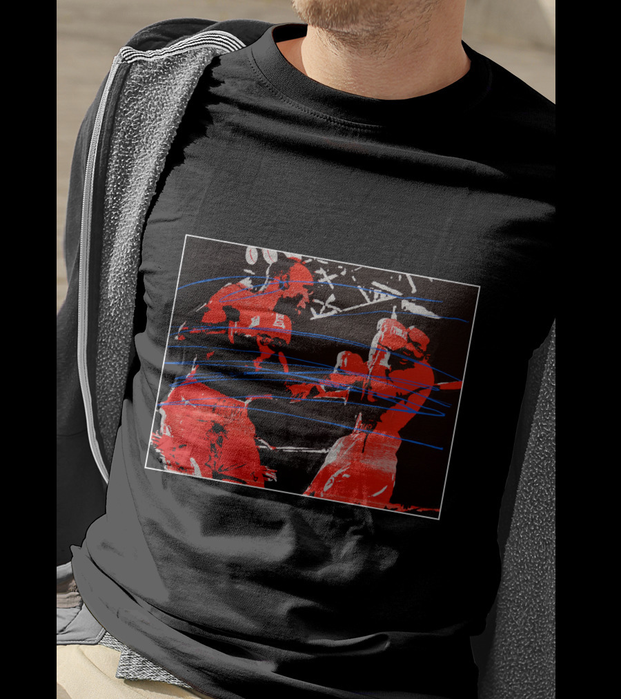 Boxing Battle Red And Blue Fighter Scene T-Shirt
