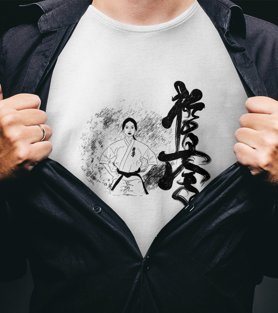 Karate Girl Black Kanji Martial Arts T-Shirt