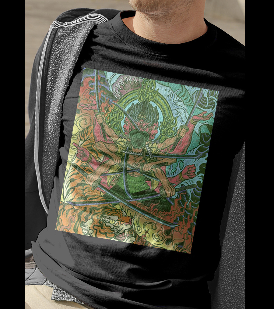 One Piece Roronoa Zoro Asura Concept Colors Of Fury T-Shirt
