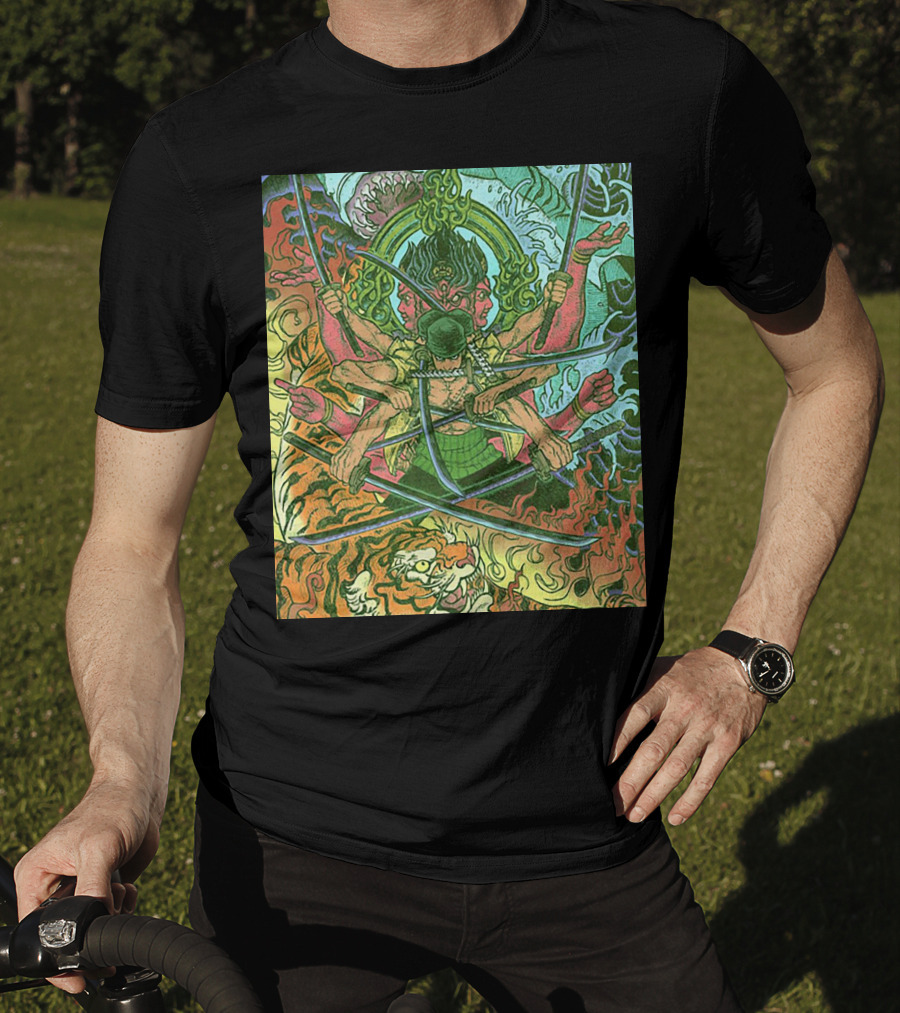 One Piece Roronoa Zoro Asura Concept Colors Of Fury T-Shirt