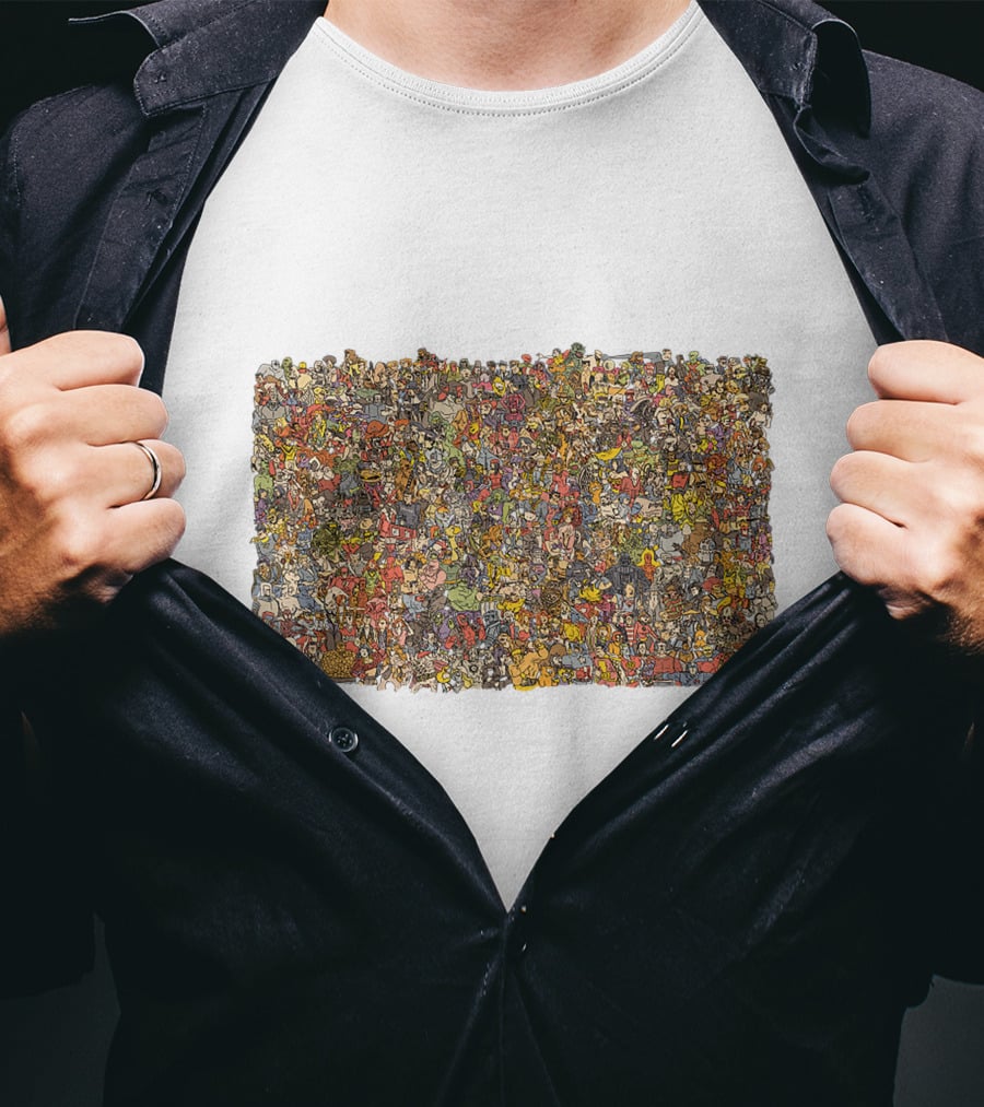 Pop Culture Character Collage Everybody T-Shirt