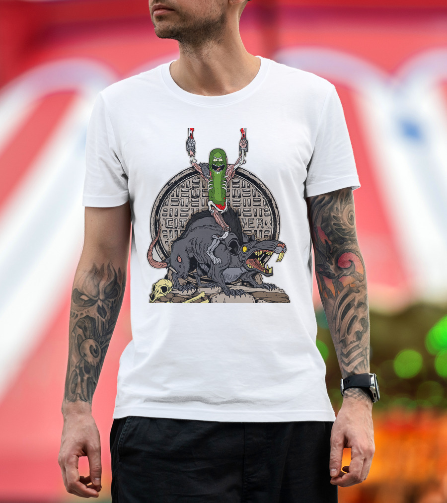 Rick and Morty Pickle Rat City Sewer Power T-Shirt