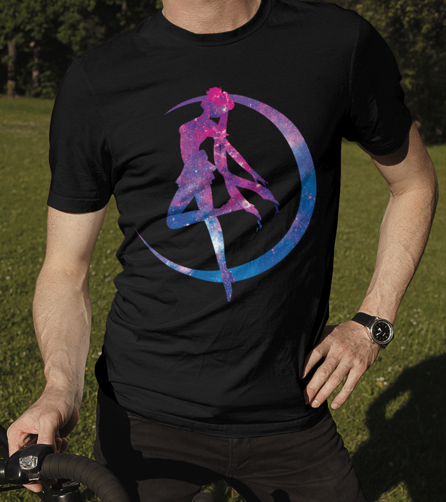 Sailor Moon Galaxy Silhouette Lunar Pose T-Shirt