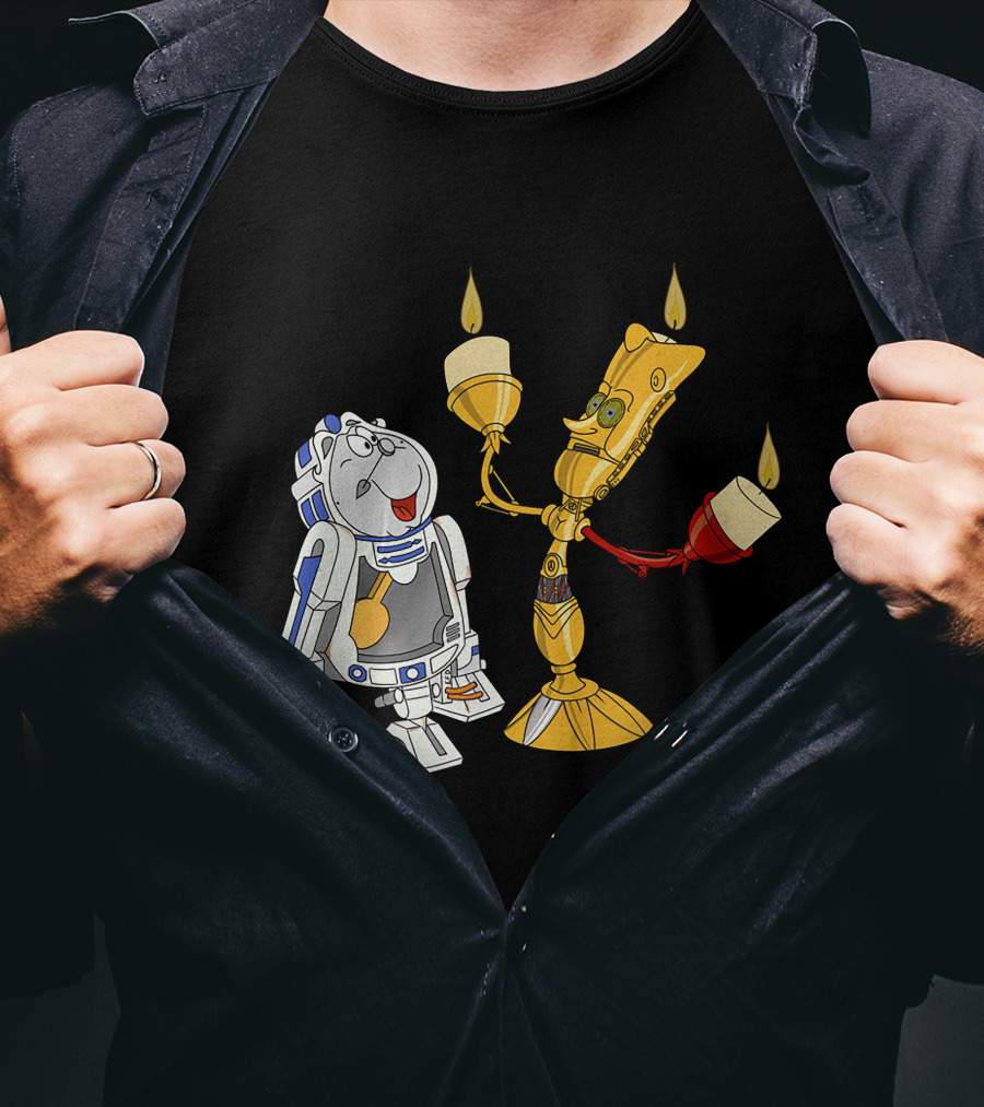 Star Wars The Beastly Duo Crossover Candle Bots T-Shirt