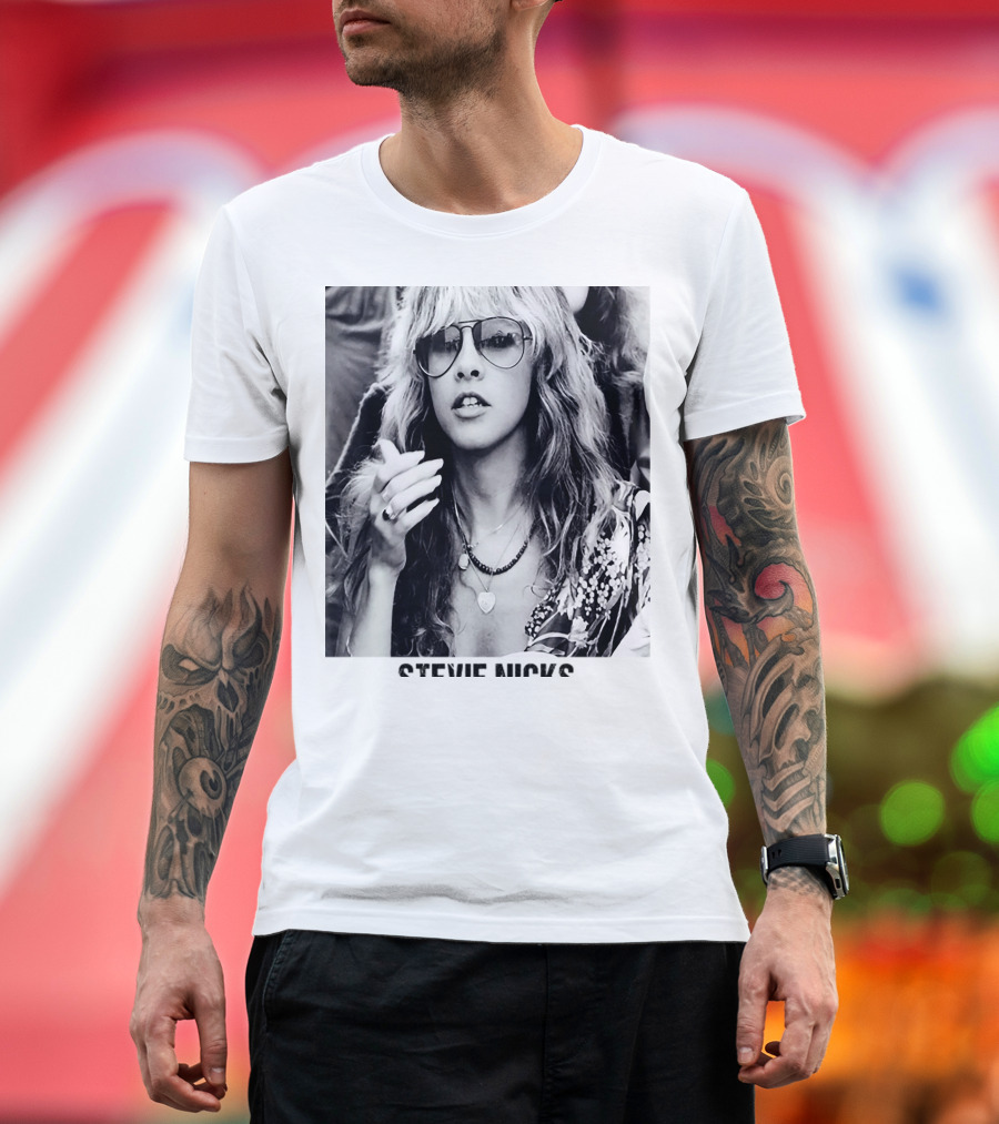 Stevie Nicks Black And White Portrait T-Shirt
