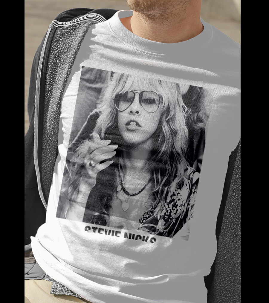 Stevie Nicks Black And White Portrait T-Shirt