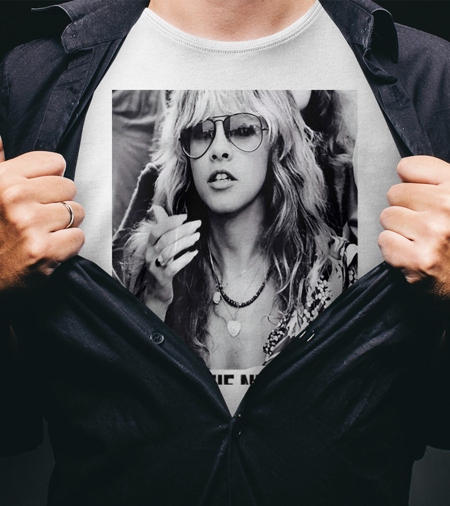 Stevie Nicks Black And White Portrait T-Shirt