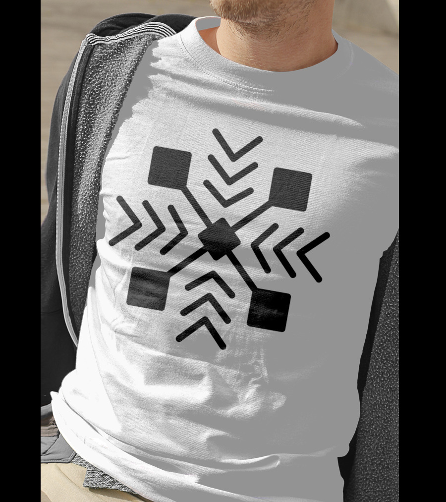 Tribal Symbols Adinkra Crossed Double Arrows Square Motif T-Shirt