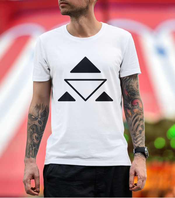 Premium T-Shirt: Tribal Symbols Spiritual Balance Triangles T-Shirt Tribal Symbols Spiritual Balance Triangles T-Shirt
