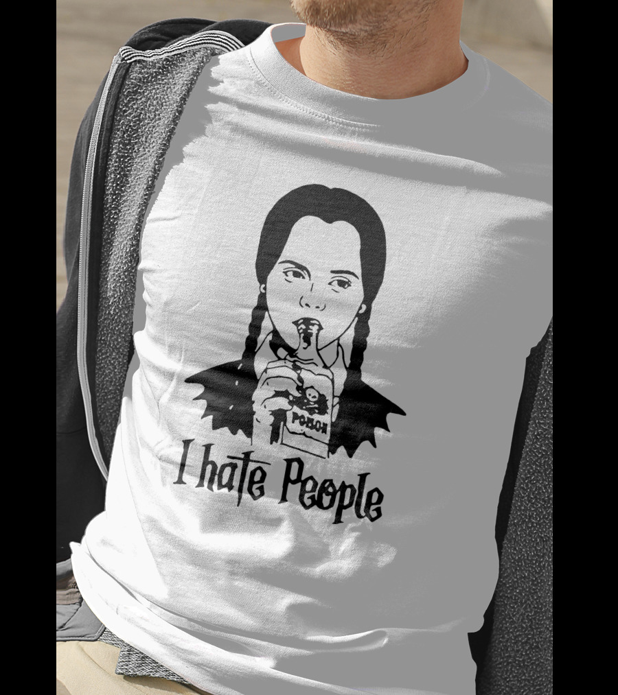 I Hate People Wednesday Addams Holding Poison Flask T-Shirt