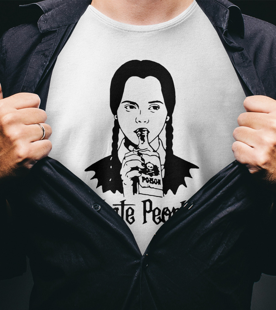 I Hate People Wednesday Addams Holding Poison Flask T-Shirt