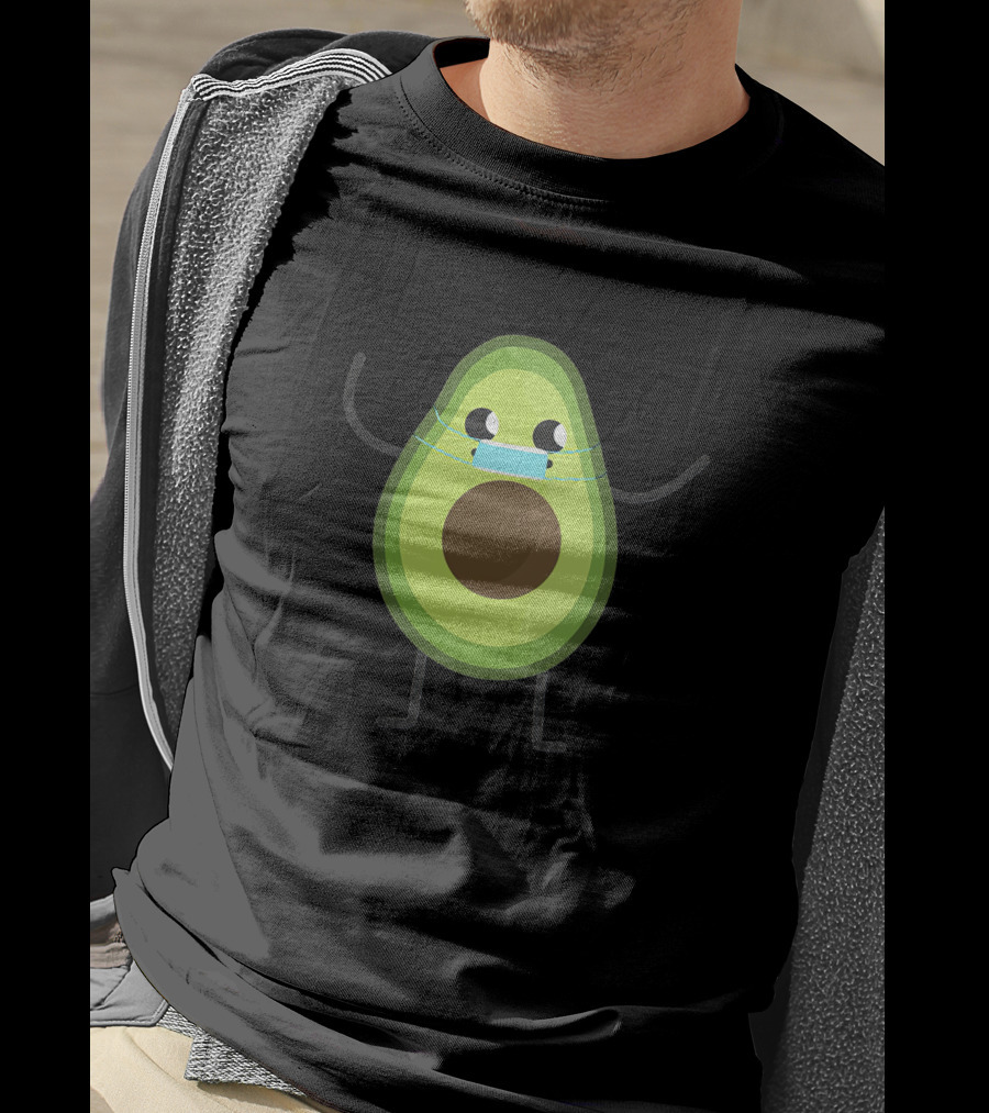 Avocado Wearing A Face Mask T-Shirt
