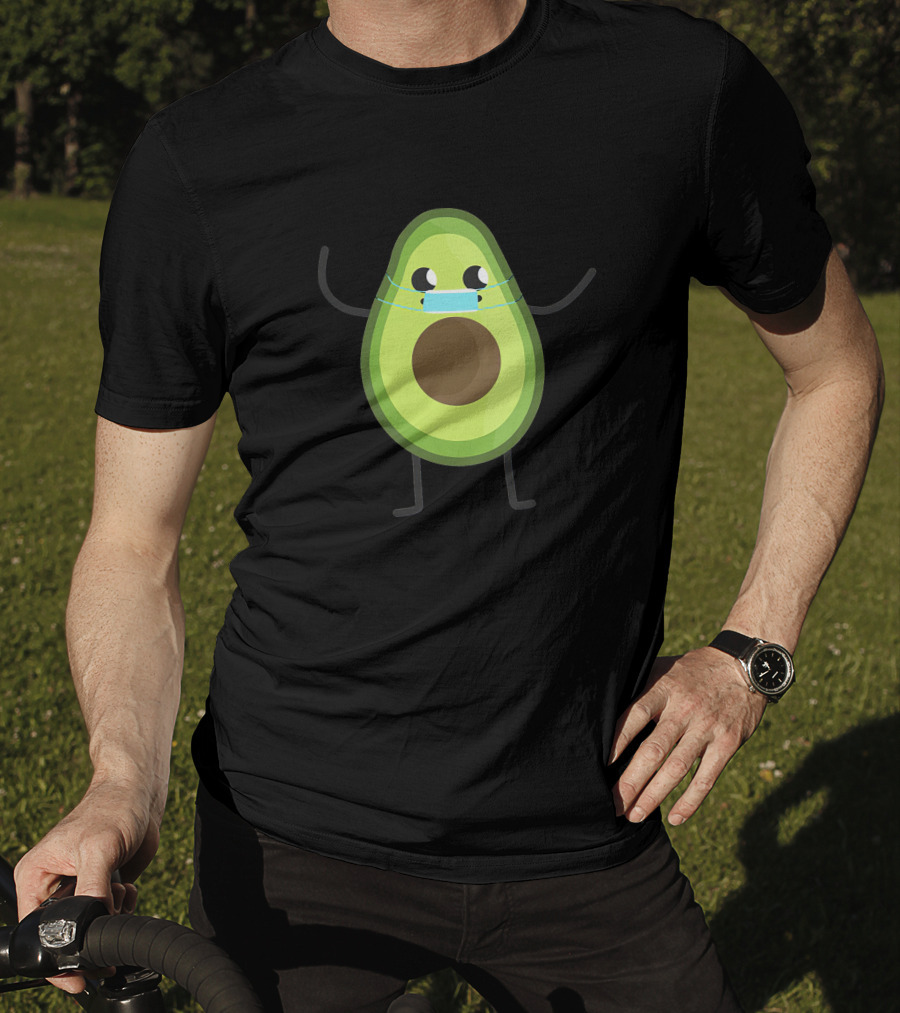 Avocado Wearing A Face Mask T-Shirt