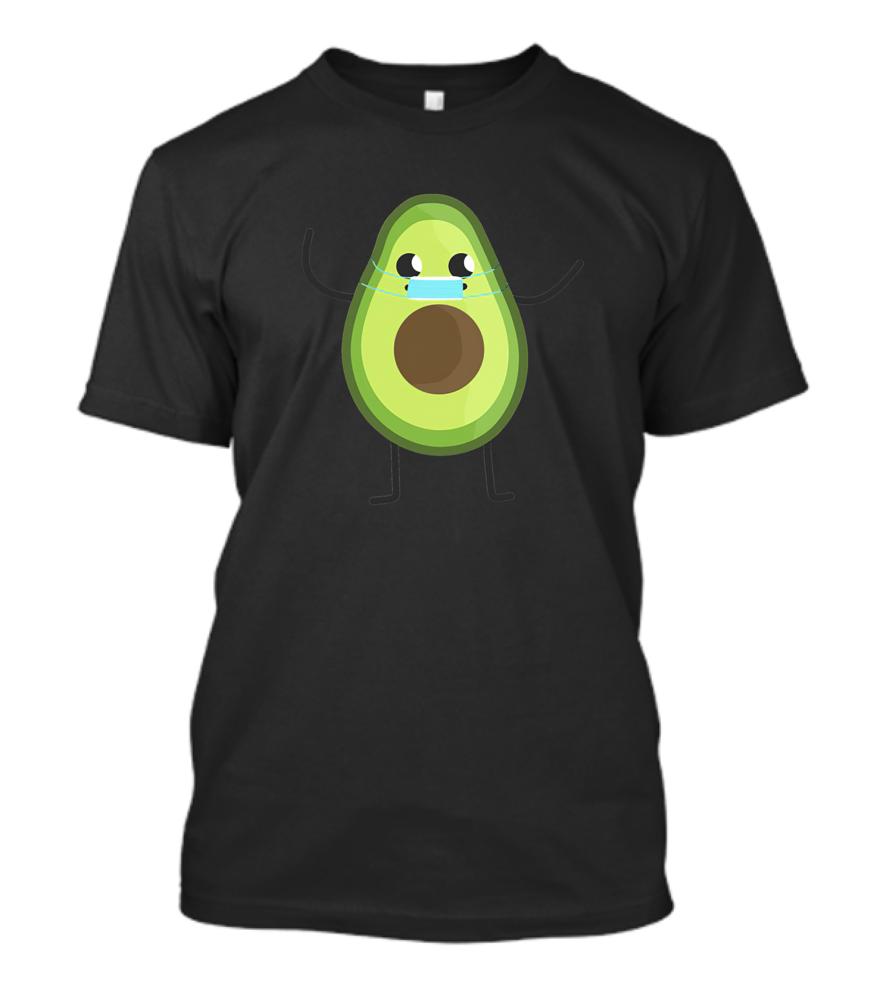 Avogato Avocado Wearing Mask Cute Fruit Character T-Shirt