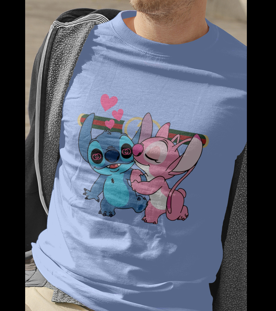 Stitch Love GC223 Hearts And Characters T-Shirt