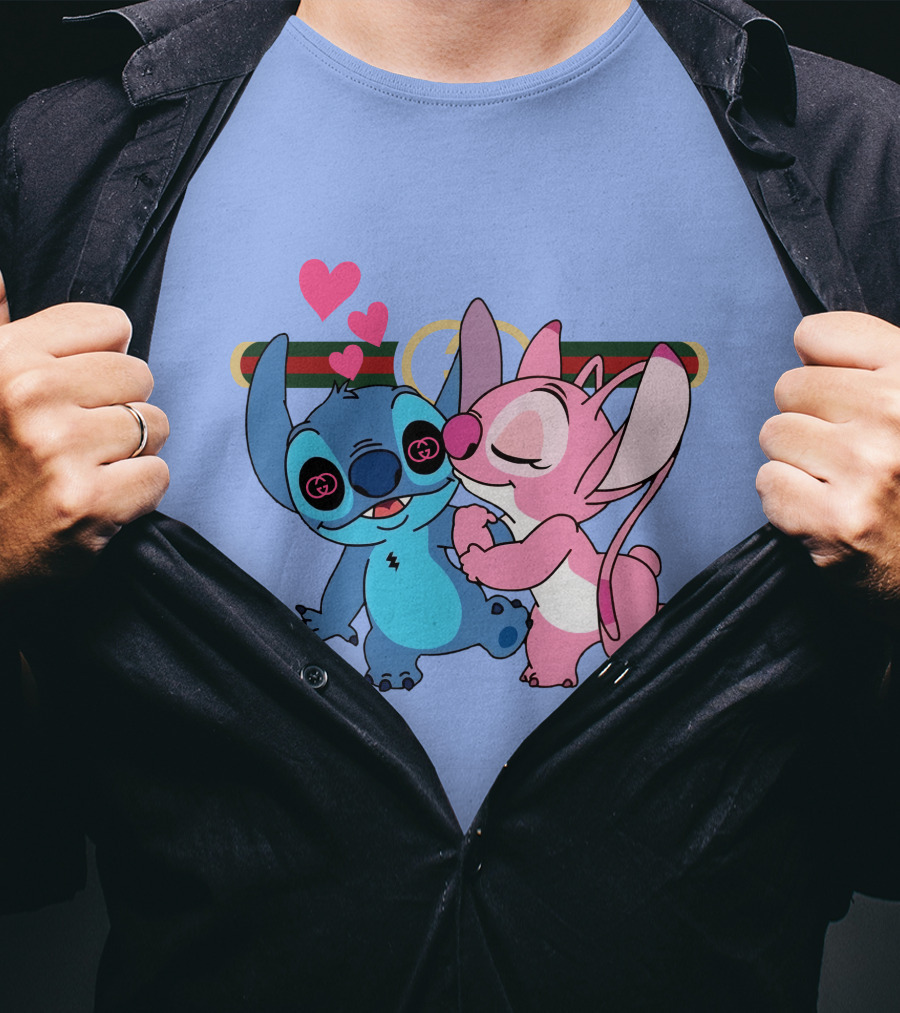 Stitch Love GC223 Hearts And Characters T-Shirt