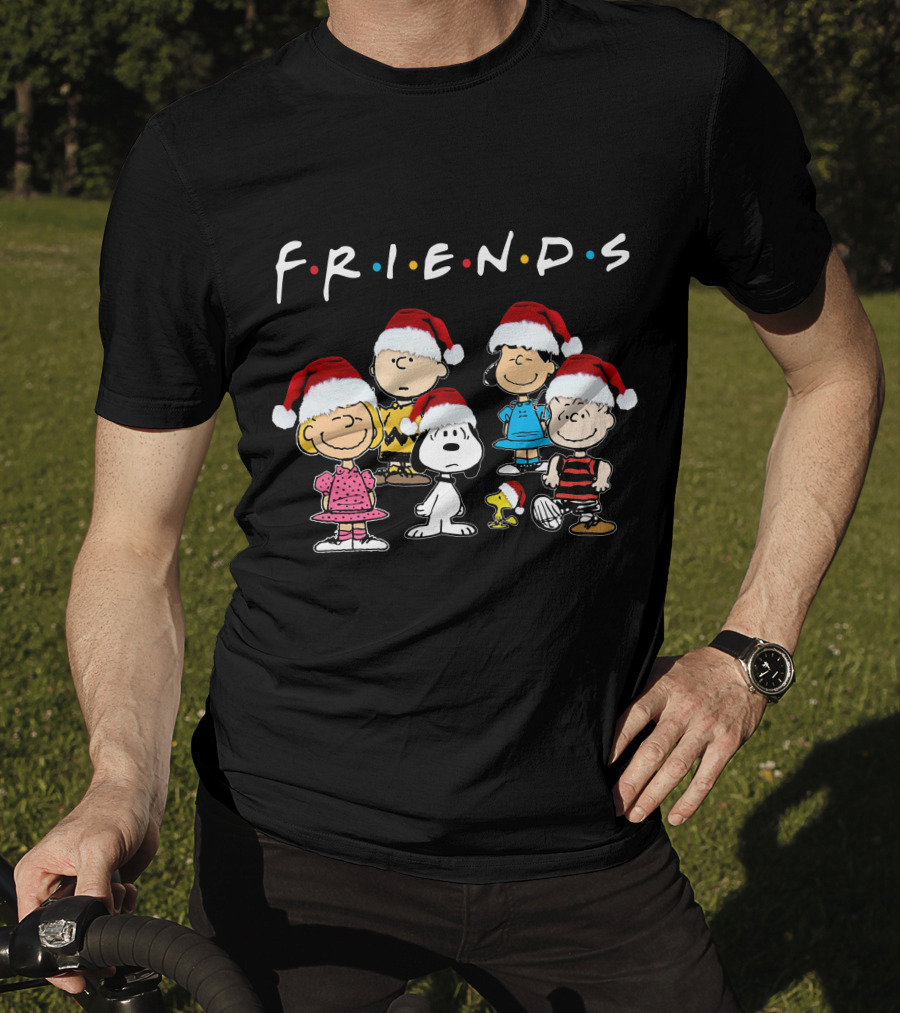 Snoopy Peanuts Friends Christmas Characters Santa Hats T-Shirt