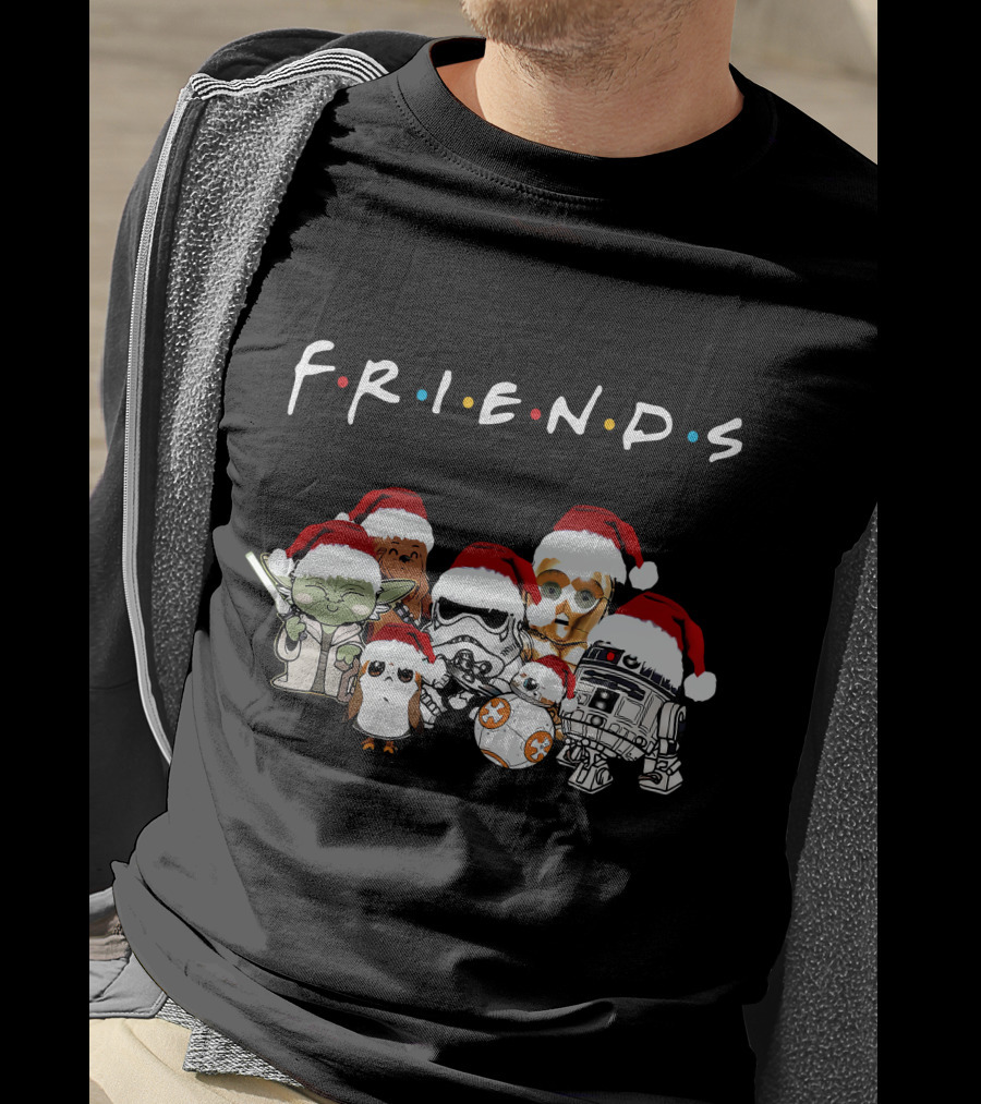 FRIENDS Starwars Characters Santa Hats T-Shirt