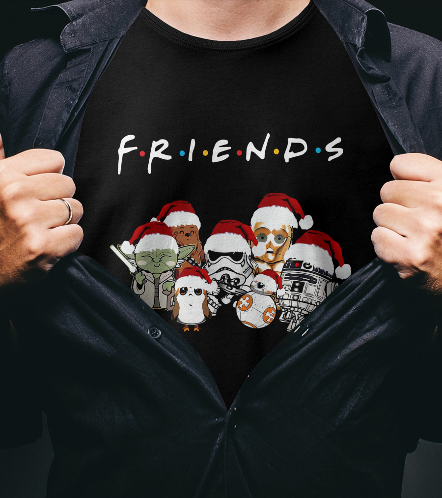 FRIENDS Starwars Characters Santa Hats T-Shirt