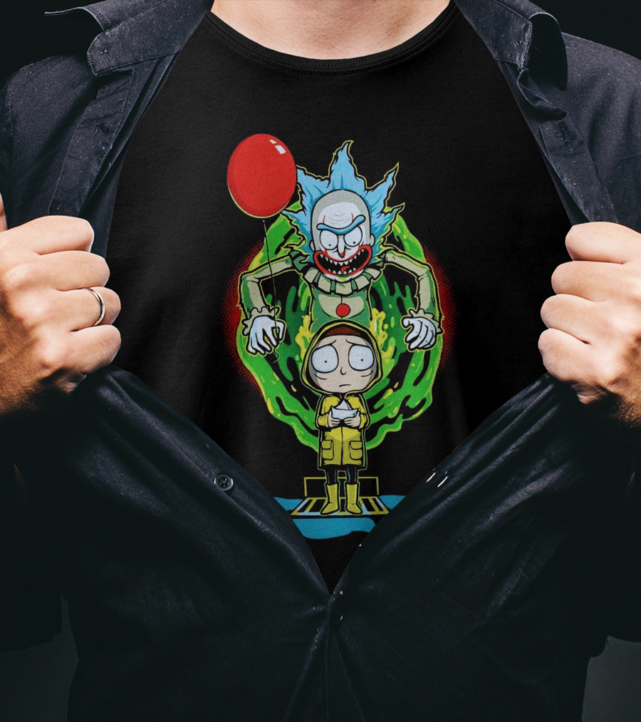 Rick And Morty Pennywise Parody Balloon Portal GC684 T-Shirt