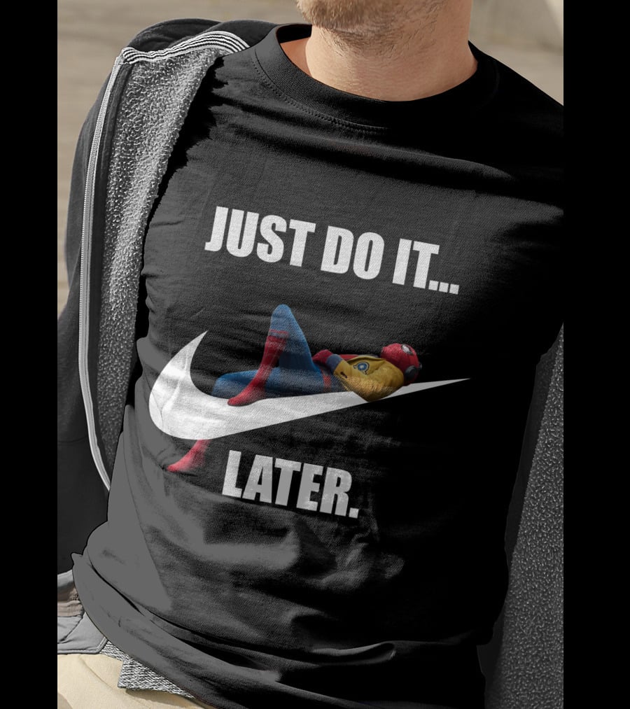 JUST DO IT LATER Parody Spider-Man Relaxing T-Shirt
