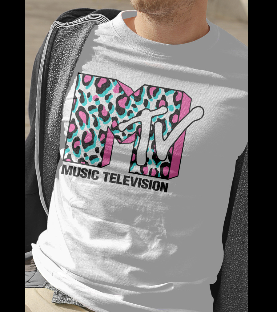 MTV Music Television Leopard Print 90s T-Shirt