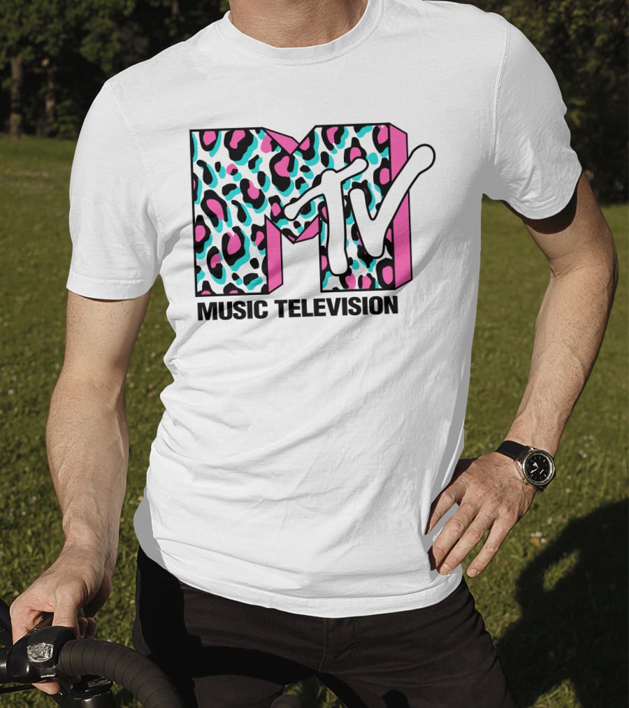 MTV Music Television Leopard Print 90s T-Shirt