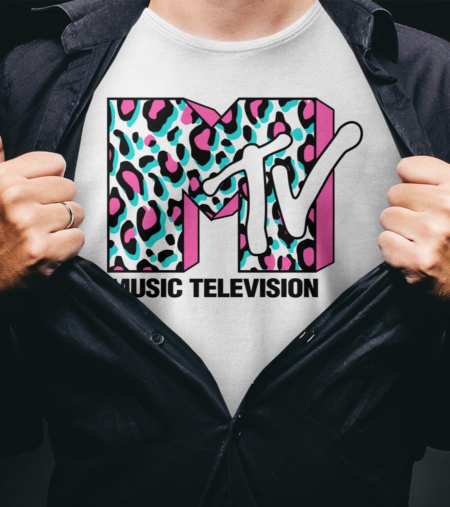MTV Music Television Leopard Print 90s T-Shirt