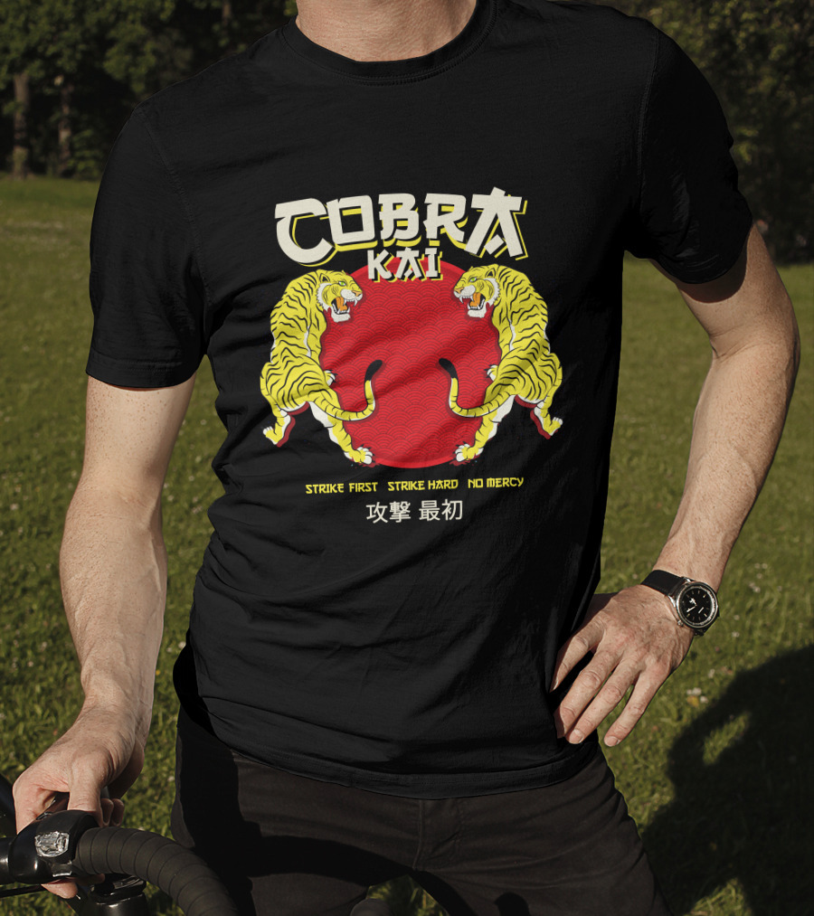 Cobra Kai Strike First Strike Hard No Mercy Japanese Tiger T-Shirt