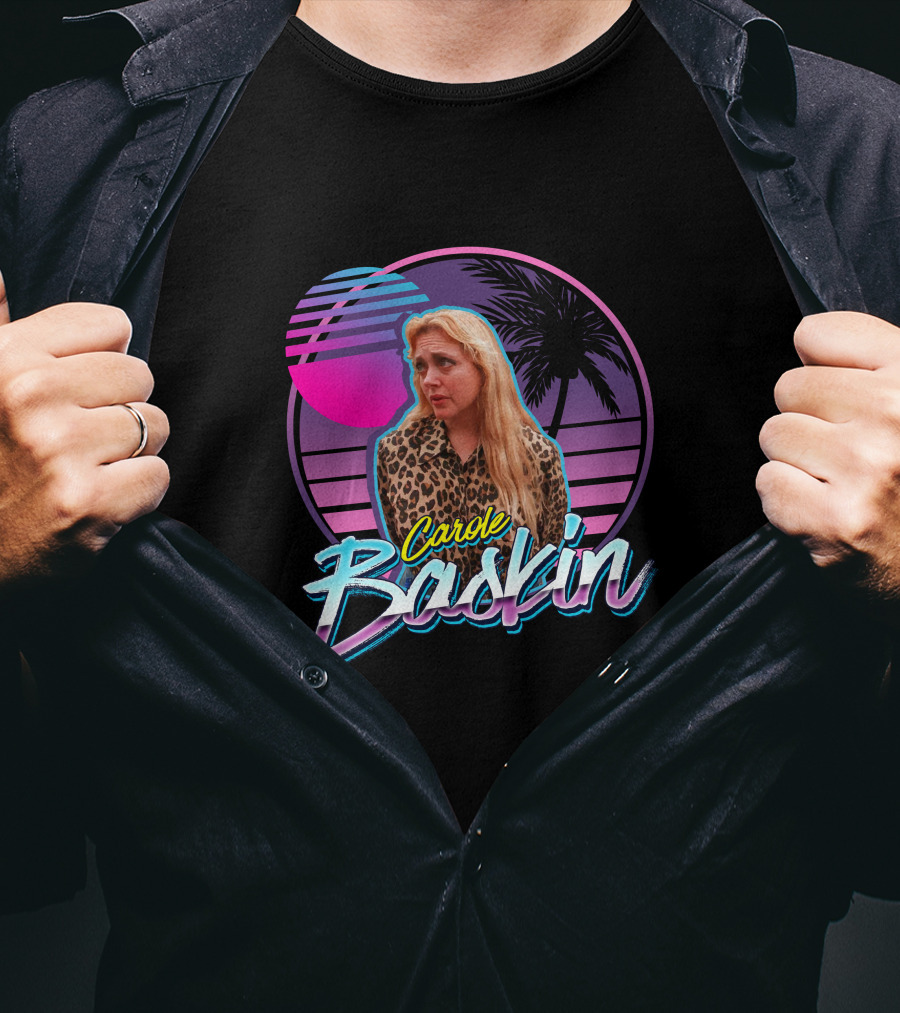 Carole Baskin Retro 80s Sunset Palm Trees T-Shirt