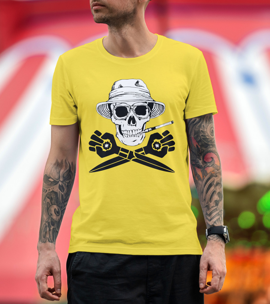 Fear and Loathing Skull with Gonzo Fist and Cigarette T-Shirt