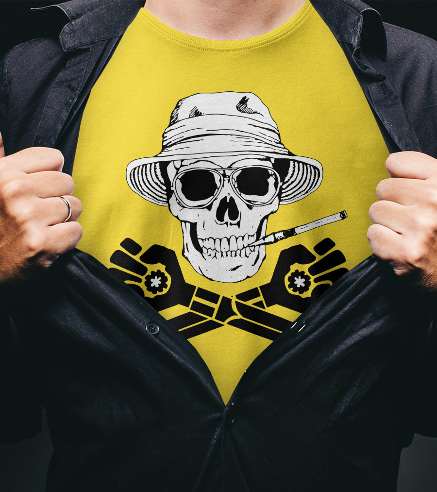 Fear And Loathing Skull With Gonzo Fist And Cigarette T-Shirt