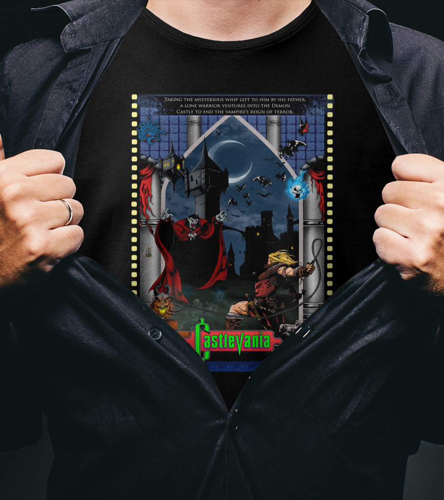 CASTLEVANIA Lone Warrior Ventures Into Demon Castle To End Vampire's Reign Of Terror T-Shirt