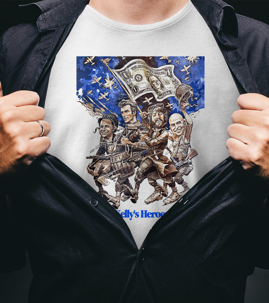 Kelly's Heroes War Adventure Dollar Bill Planes Parachute T-Shirt