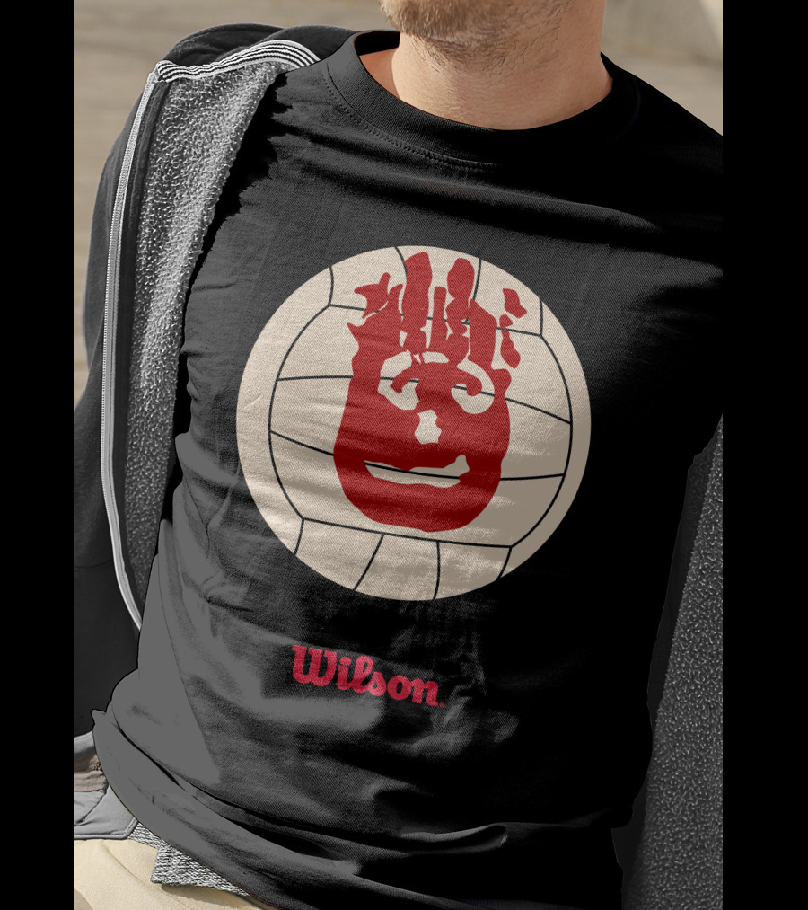 Wilson Volleyball Cast Away Movie Iconic Handprint Logo Ball T-Shirt