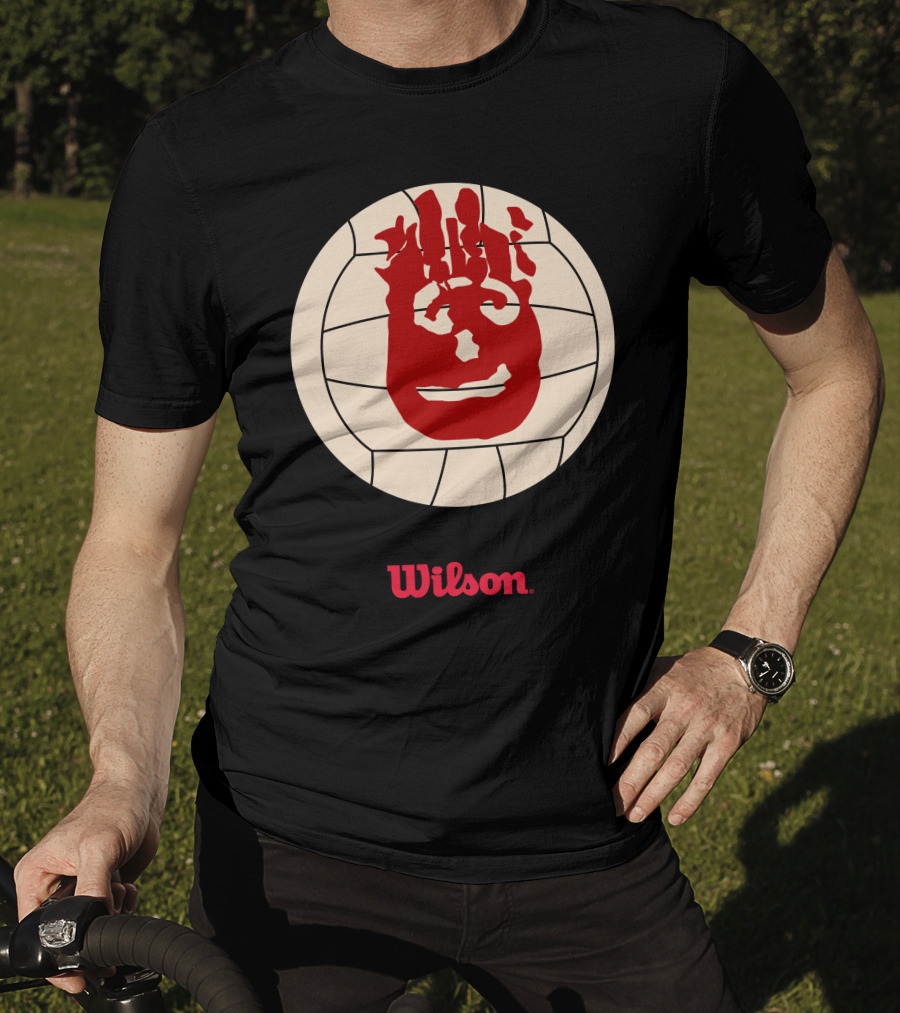 Wilson Volleyball Cast Away Movie Iconic Handprint Logo Ball T-Shirt