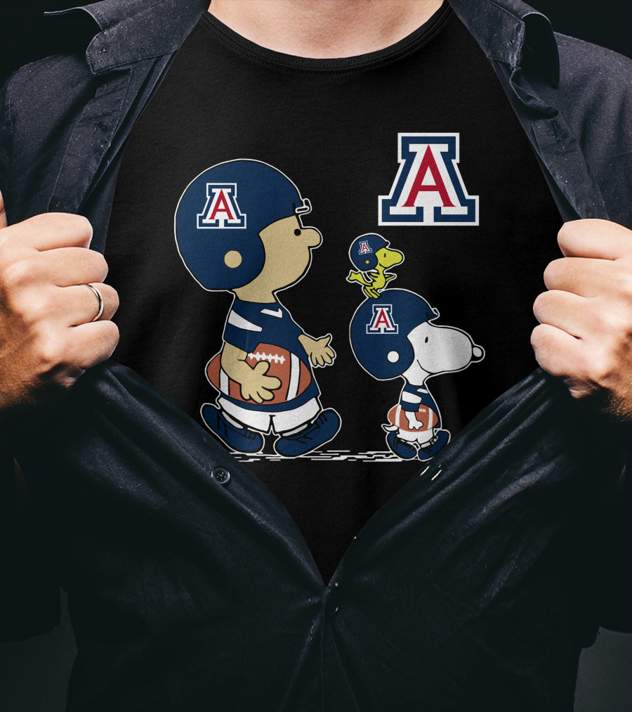 Arizona Wildcats Peanuts Characters Football Helmets T-Shirt