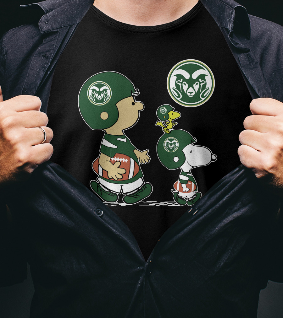Colorado State Rams Football Helmet Characters With Mascot T-Shirt