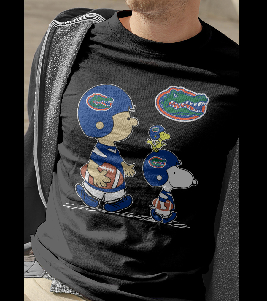 Peanuts Characters In Florida Gators Football Helmets T-Shirt