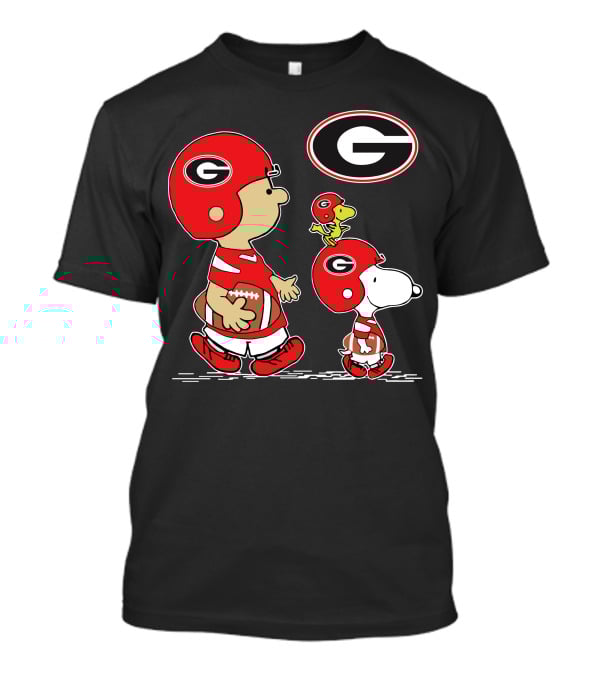 Georgia Bulldogs Charlie Brown And Snoopy Football Team Spirit T-Shirt
