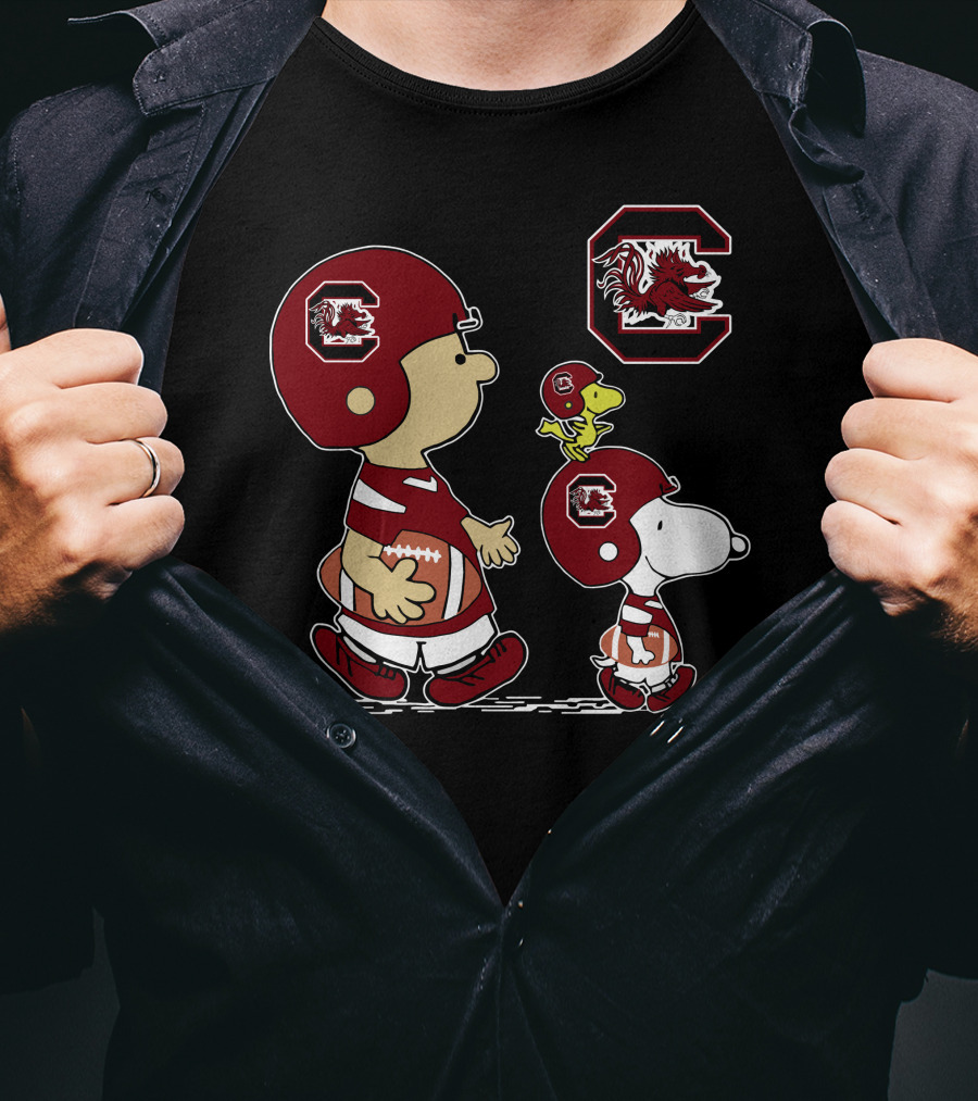 South Carolina Gamecocks Football Peanuts Characters T-Shirt