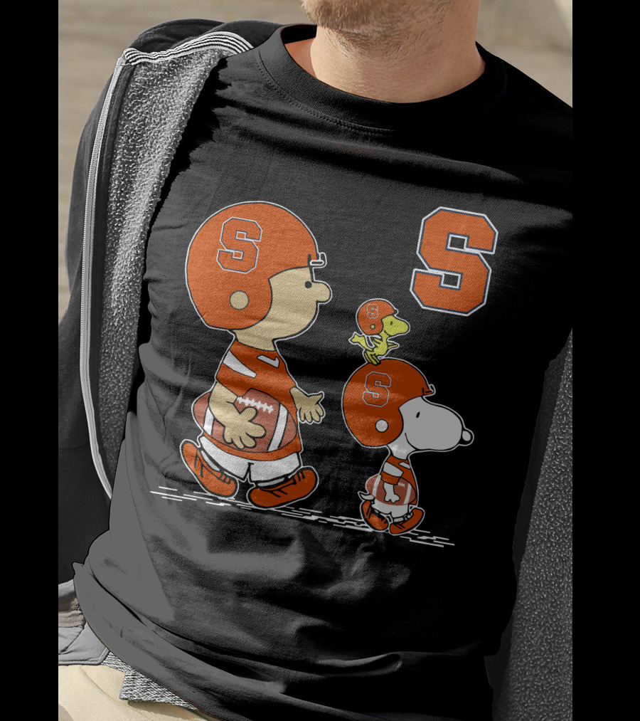 Syracuse Orange Football Peanuts Characters With Helmets T-Shirt