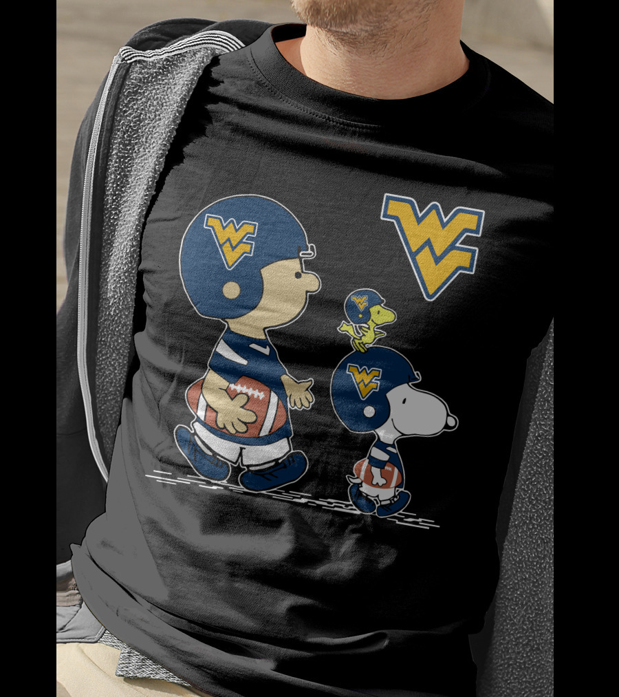 West Virginia Mountaineers Peanuts Football Characters T-Shirt