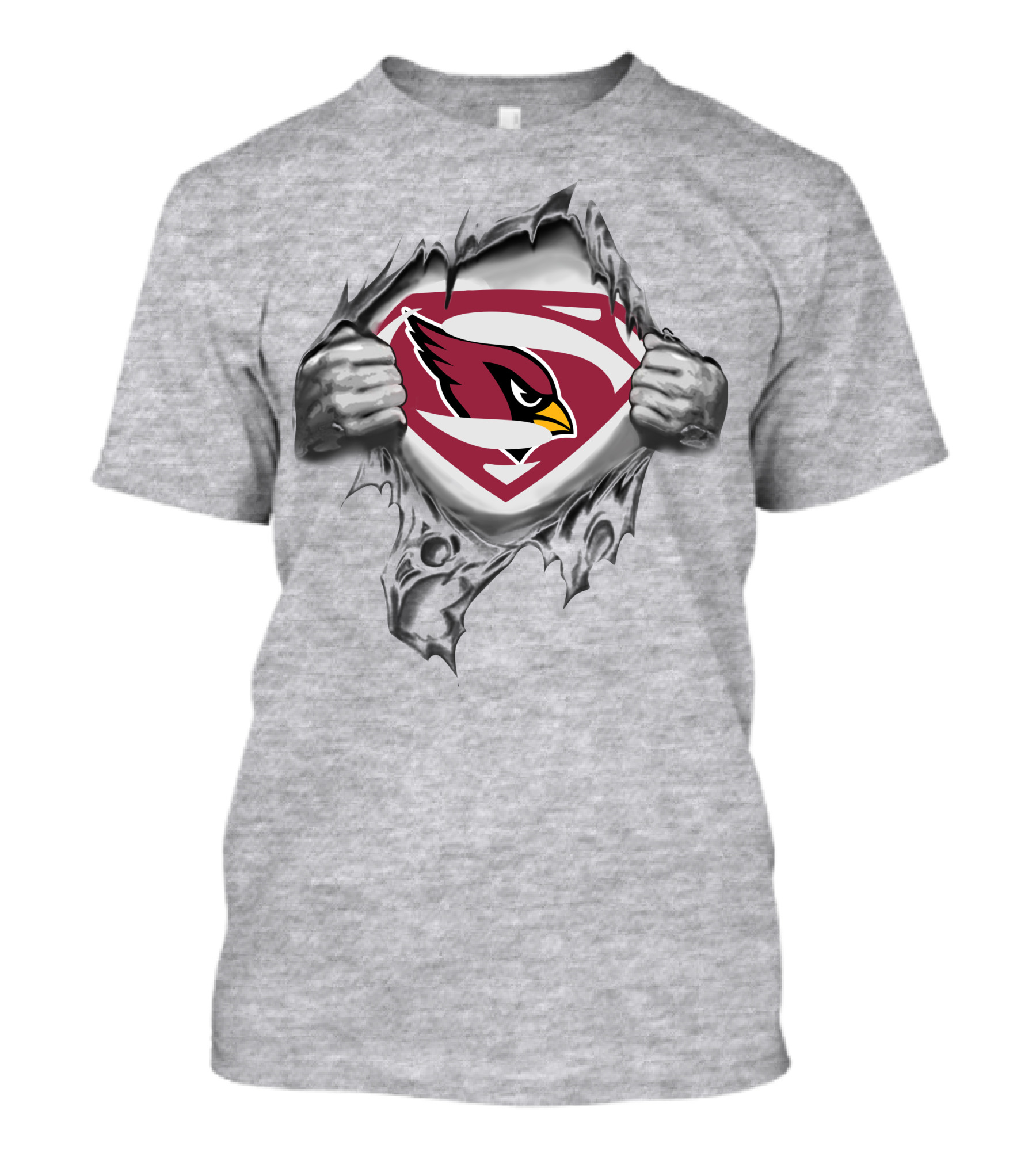 Arizona Cardinals Superman Logo Emblem Rip T-Shirt