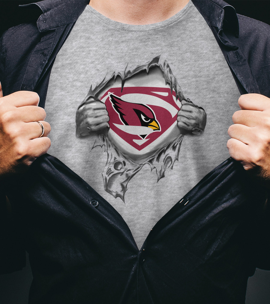 Arizona Cardinals Superman Logo Emblem Rip T-Shirt