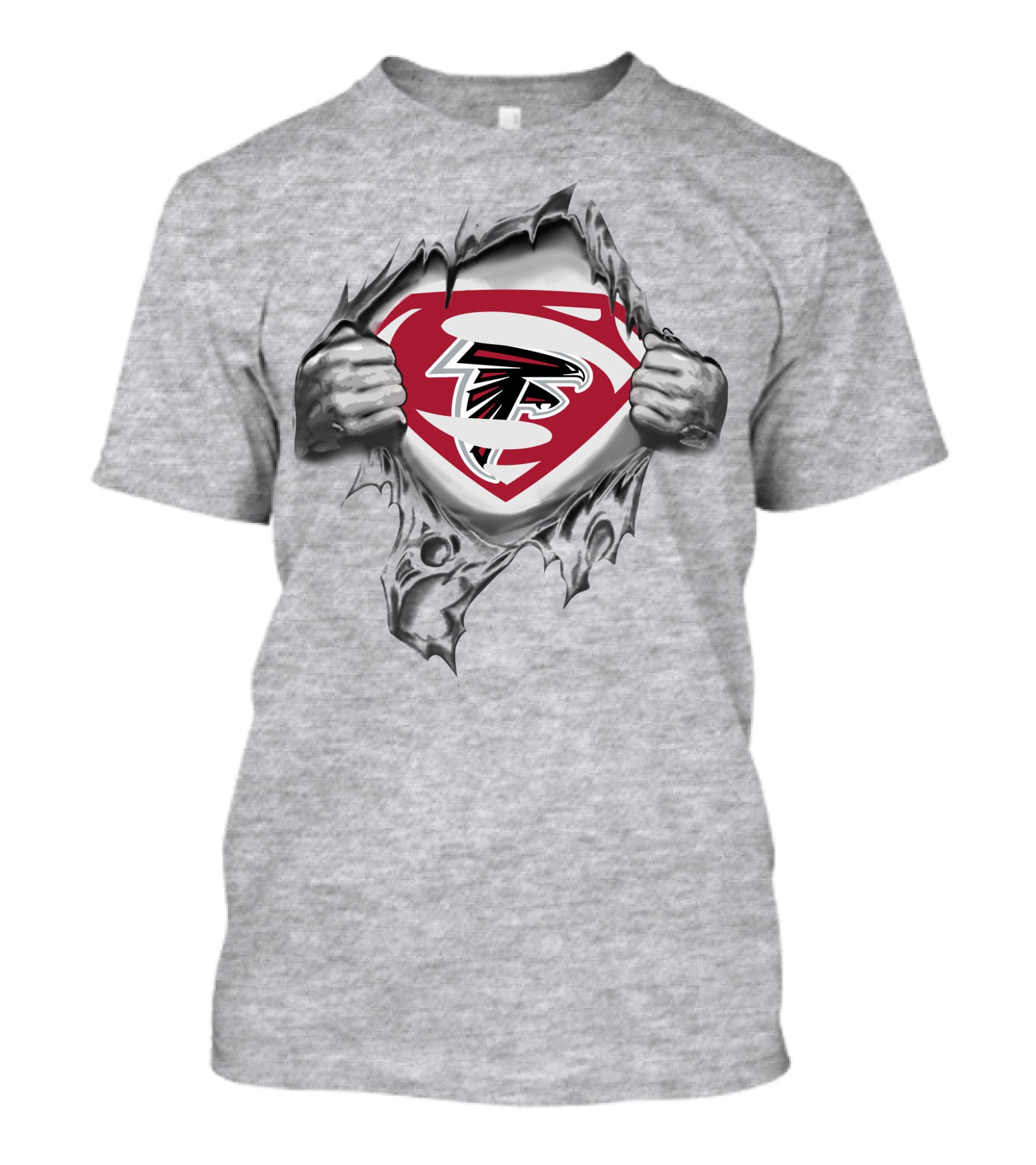 Atlanta Falcons Superman Logo Ripped Chest T-Shirt